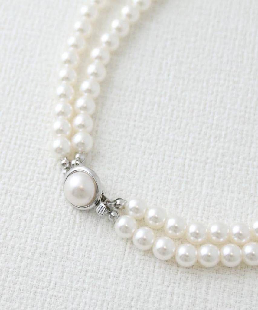 pearl short necklace [VINGTAINE] Double-strand C14-28