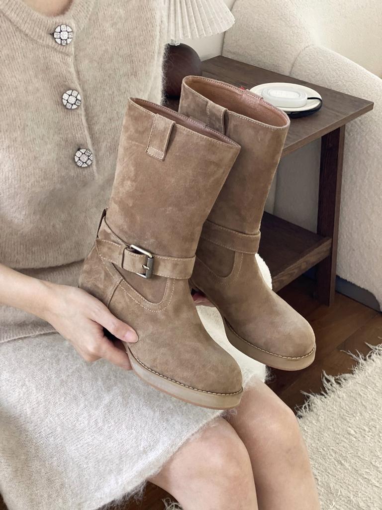 Jeu Dart Belt 2Way Half Boots Begie