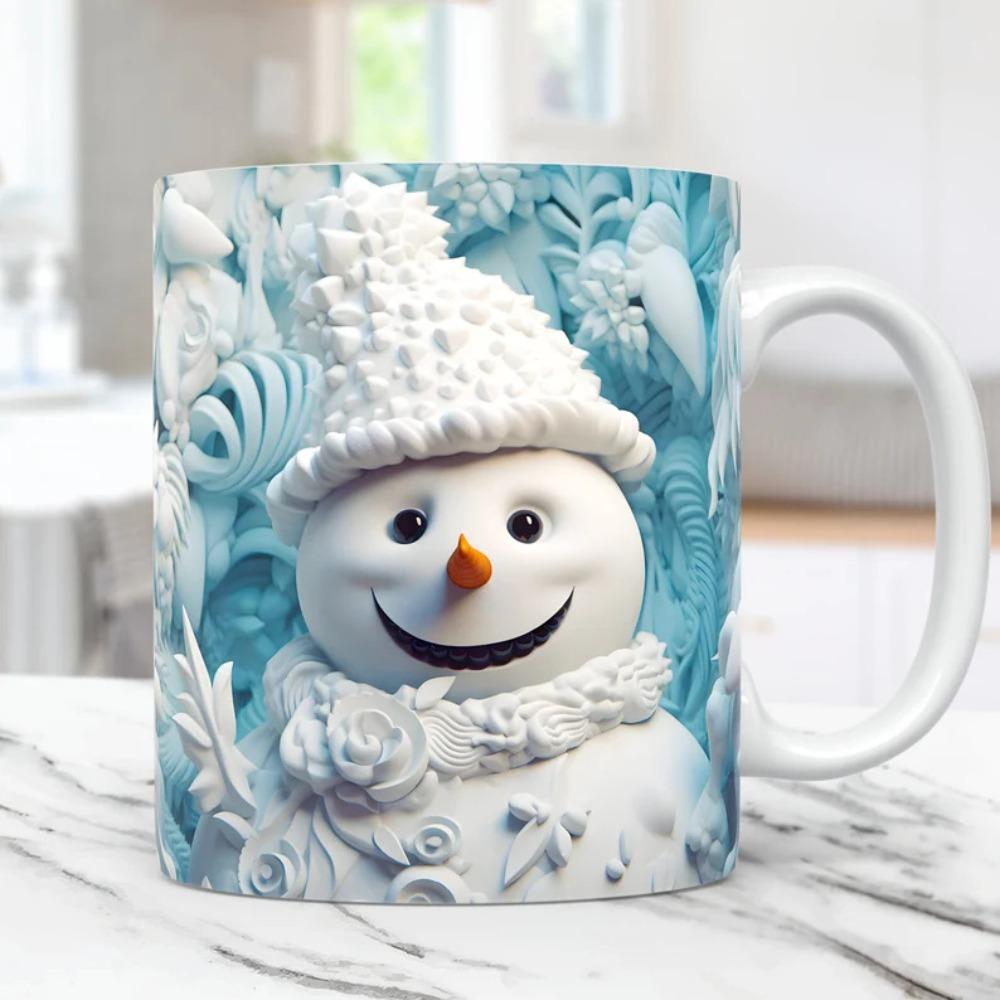 Christmas snowman ceramic coffee mug tea cup