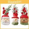 Resin Christmas Ornament Set With Santa Snowman And Bear Figures For Festive Display