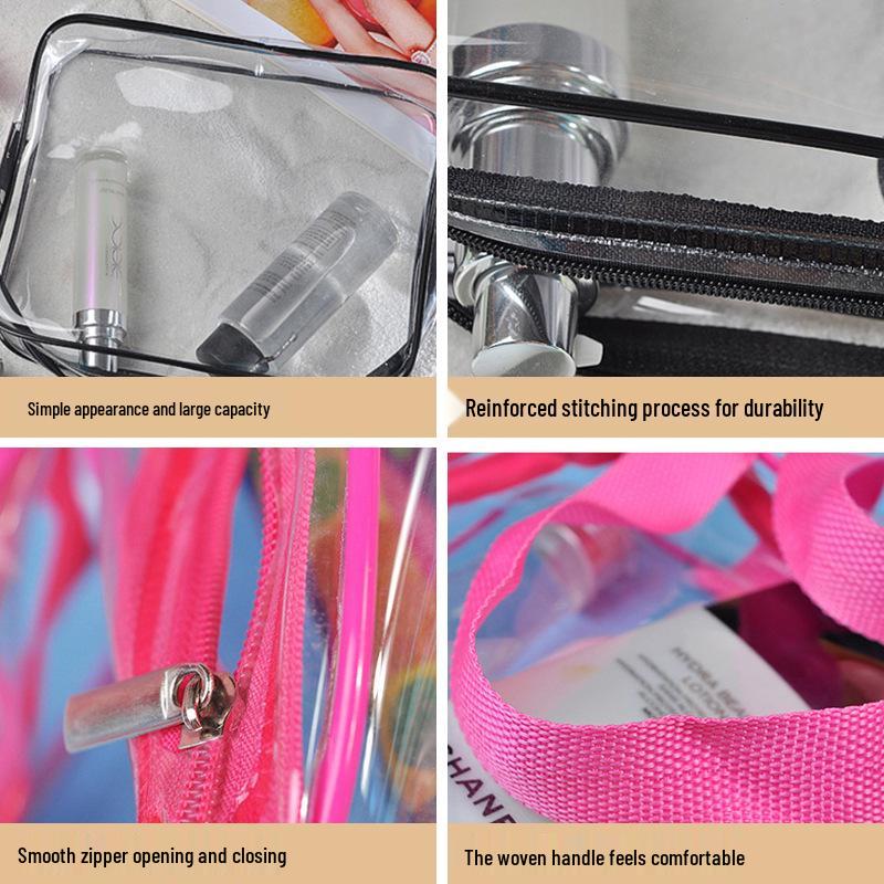 PVC Transparent Makeup Bag for Women - Large Capacity Toiletries Storage, Customizable Logo