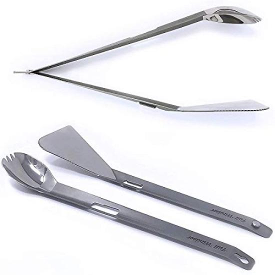 

Full Windsor THE SPLITTER Titanium Utensil Spork Patula Tongs Multi-Cooking + = [ ]