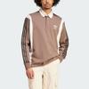 adidas Originals Rugby Shirt Three Stripe Color Block Polo Long Sleeve Vintage Rugby Top Men Tops Brown IS1405