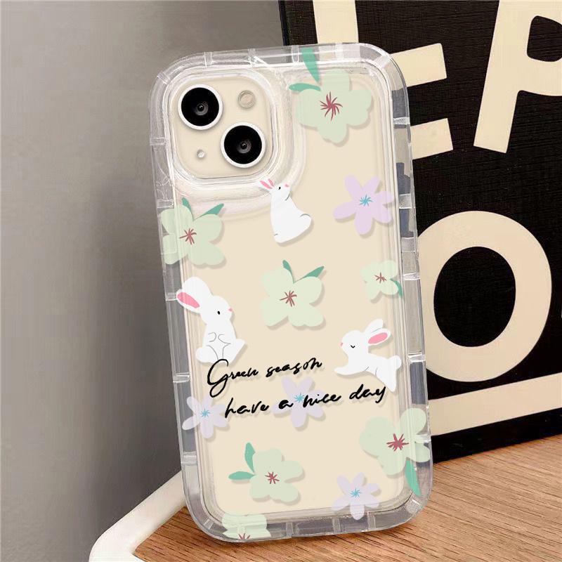 Flower Phone Case For iPhone 11 Case iPhone 13 15 Pro Max 16 12 14 Pro X XS XR 7 8 15 Plus SE Shockproof Airbag Soft Cover