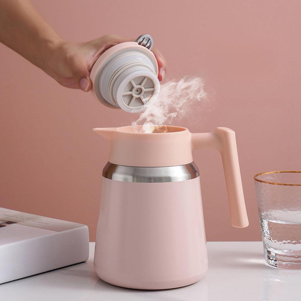 1.1L Thermal Kettle Vacuum with Lid Water Jug Coffee Pot Teapot for Party Picnic Tea