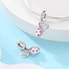 Plated 925 Silver Pink paperclip high heels Charms Fit 925 Charms Bracelet Beads Jewelry Gifts for Women