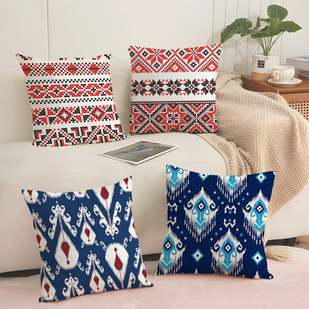 Russian Shading Cushion Cover Soft Short Plush Pillow Cover Smooth Cozy Texture Aesthetic Cushion Case Home Decor