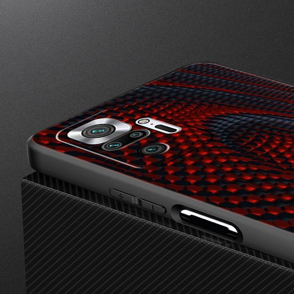 Black Red Ripple Art Phone Case Cover for Redmi 14C 10C Note 15 14 13 12 10 11 K40 Pro Plus 5G Soft TPU Shockproof Shell Fundas