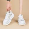 Mesh Breathable White Shoes for Women Spring Thick-soled Platform Thin Casual Shoes Color Matching Lace Sneakers