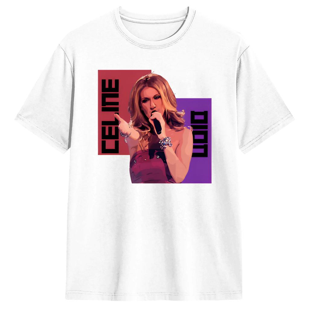 Harajuku Tshirt Summer Singer Ccelineds Dion Popular T Shirts Pure Cotton Tshirt For Unisexs Y2k Retro Big Size Short Sleeve