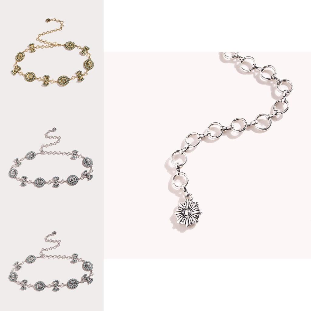 Gold And Silver Metal Waist Chain With Turquoise Decor For Womens Palace Inspired Fashion