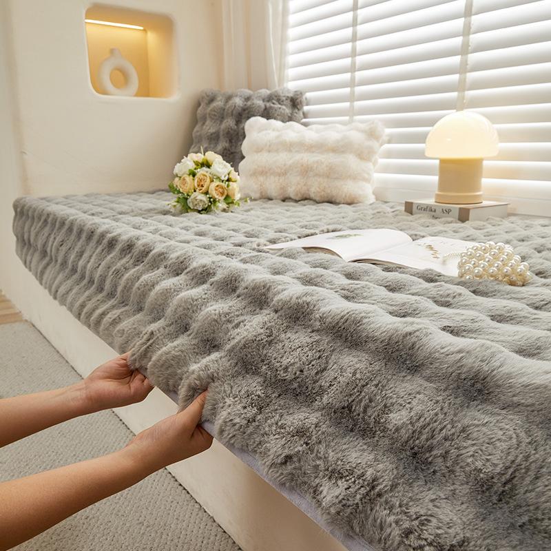 Premium Winter Plush Bay Window Cushion Thick Fluffy Mat for Tatami Balcony Home Decor Comfortable Soft Cover