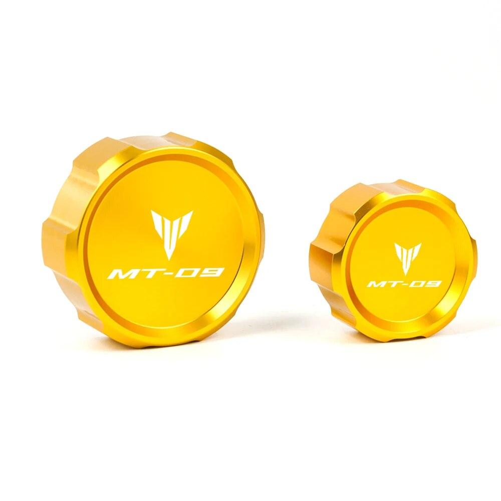 For Yamaha MT09 MT-09 SP TRACER 9/GT CNC Aluminum Front Rear Brake Fluid Reservoir Cap Cover With LOGO