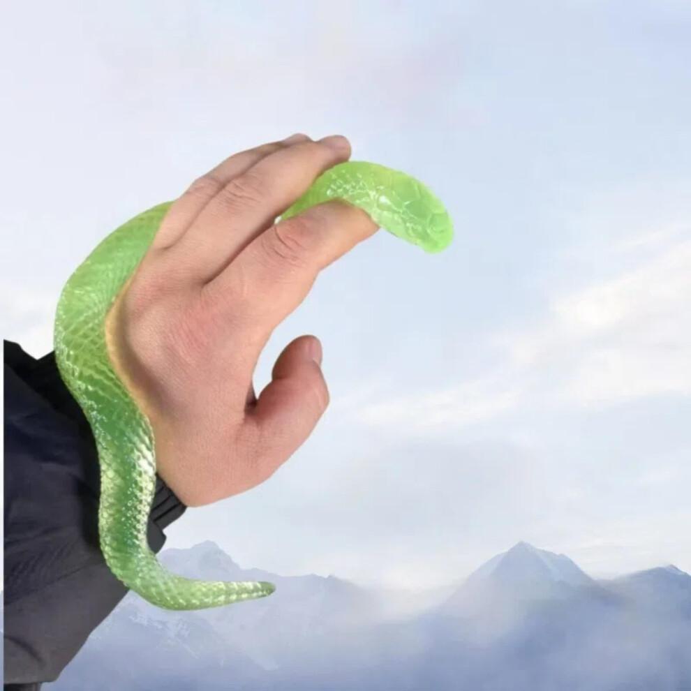 Transparent Snake Squishy Toy Chubby Ice Green Fidget for Stress Relief At Office or School