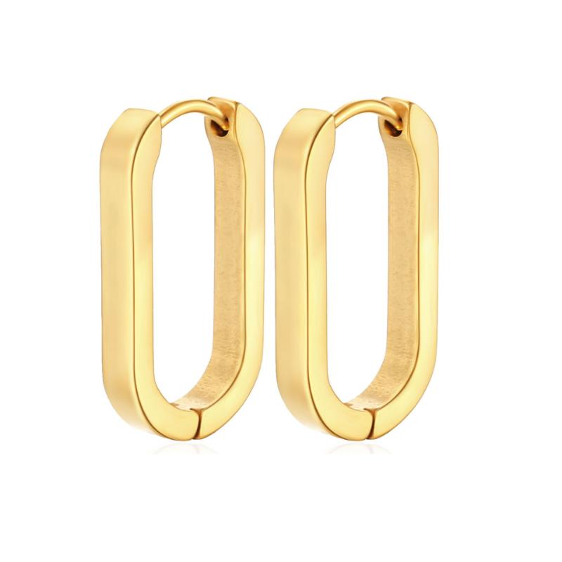 Square Geometric Hoop Earrings for Women Rectangular Gold Metal Earrings Trendy Jewelry Accessories Gifts