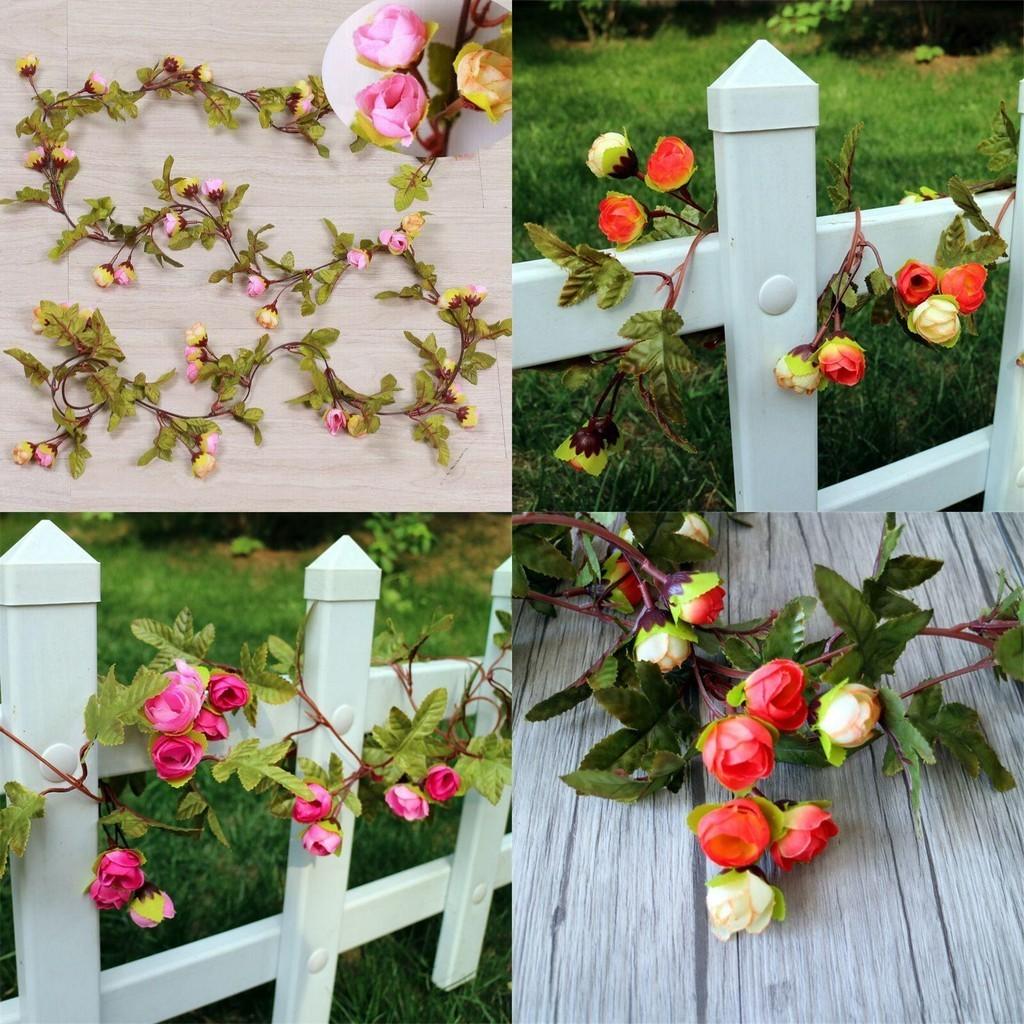 Beautiful 42 Flowers Artificial Silk Rose Fake Flower Garland For Diy Party Decoration