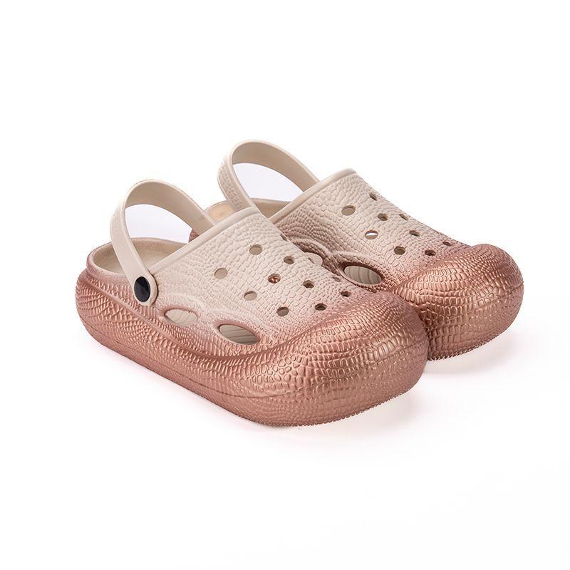 Hole shoes women's summer new gradual change non-slip deodorant beach shoes thick-soled outer wear seaside bag head sandals