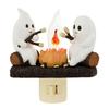Halloween Night Light Spooky Ghost Campfire Pumpkin Boo Witch Black Cat Nightlight for Halloween Bedroom Living Room Decor