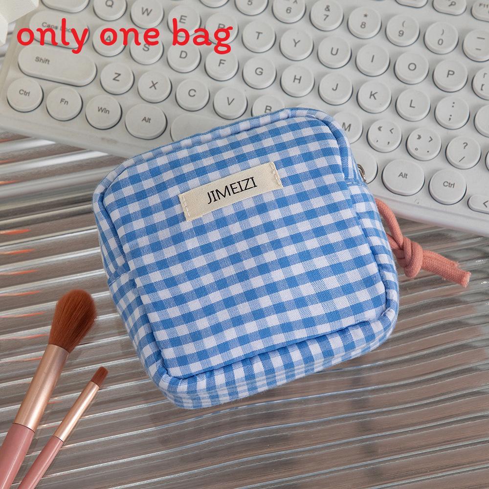Polyester Patterned Compact Storage Pouch For Daily Use For Men And Women синий