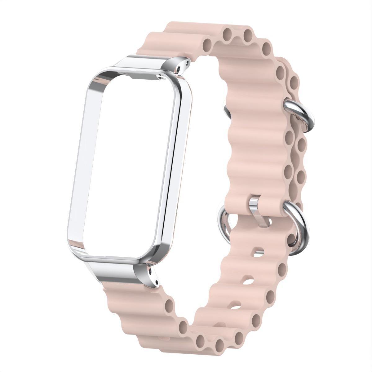 

Для Xiaomi Smart Band 9 Active Watch Band Bracelet for Redmi band 3 Wrist Replace Replacement Accessories срібний/рожевий