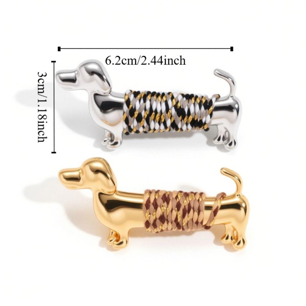 Luxury Cute Dog Brooch Jewelry Accessories Animal Lapel Pin Sausage Dog Brooch  New Year Gifts