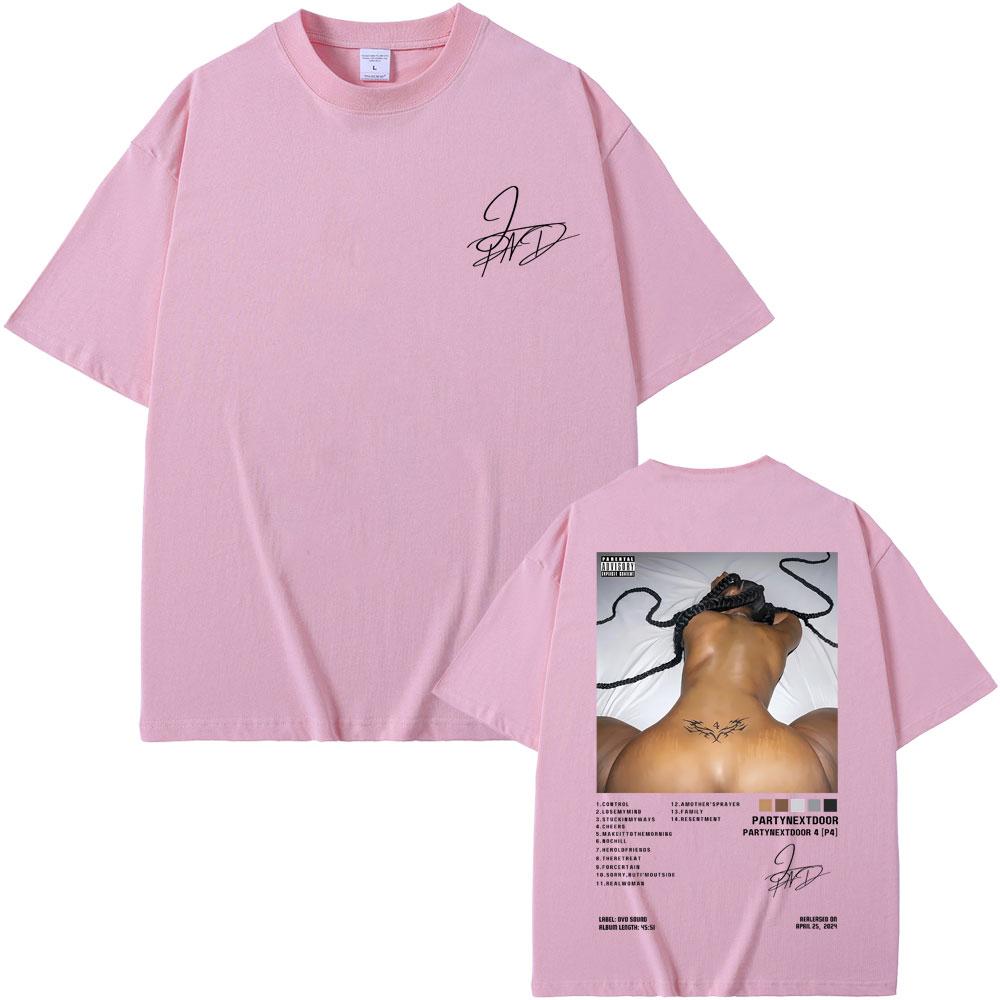 Nueva Venta Caliente Rapper Partynextdoor PARTYNEXTDOOR 4 Portada del Álbum Estampado Gráfico Camisetas Hombre Mujer Hip Hop Casual Camiseta Oversize