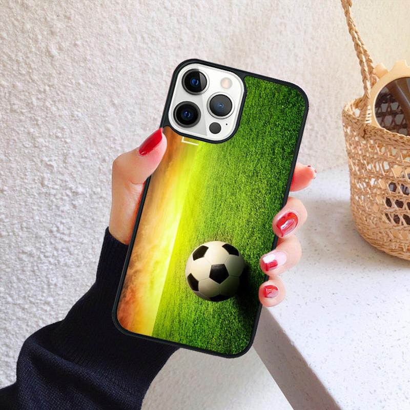 Football Field Green Phone Case for iPhone 17 Air 16 PRO MAX 15 14 PLUS 12 11 13 Back Cover Fundas Shell Coque