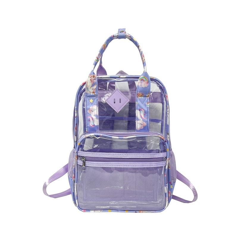 SchoolbagPVC Transparent Waterproof Backpack 1011 New Large-capacity Student Schoolbag High School College Backpack