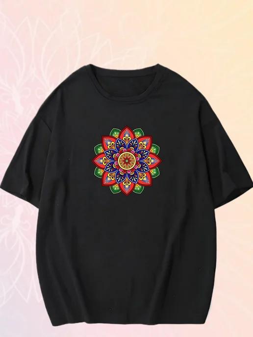 Oversized T-shirt with a yoga print 3XL