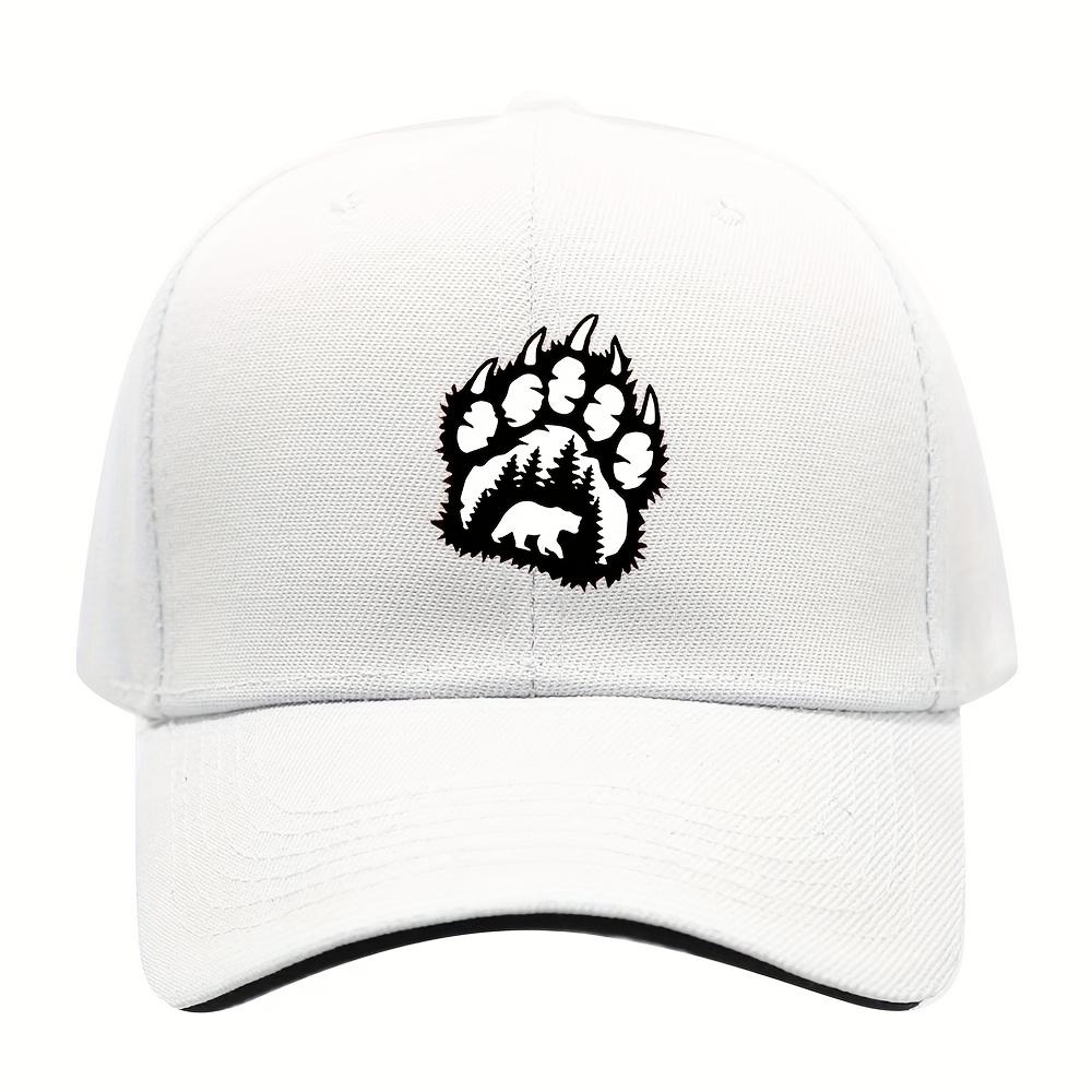 Bear Paw Forest Landscape Baseball Cap Unisex Polyester Outdoor Adjustable Streetwear Cap