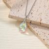 Einfacher Luxus Strahlende Farben Geometrisch Tränenförmig Künstlicher Kristall Anhänger Halskette für Damen Edelstahl Schmuck