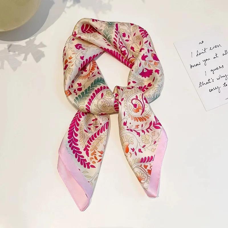 70cm Hair Print Silk Feeling Scarf For Women Fashion NeckTie Hand Bag Foulard Wrist Kerchief Shawl Wraps Hajib Lady