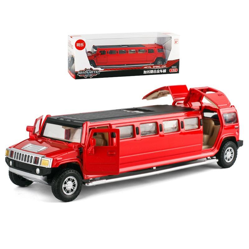 

1/32 сплав Hummer H2 удлиненный лимузин металлическая литая модель автомобиля звук и свет инерционный детский игрушечный транспорт подарок красный