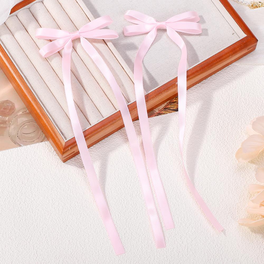 LOVEKIKI 2Pcs Long Tassel Hair Bow Hair Clips for Girl Lovely Ribbon Headwear Ins Party Ponytail Barrette Women Hair Accessories
