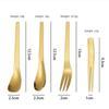 Creative 304 Stainless Steel Teaspoon Tableware Japanese Style Stirring Spoon Hammer Pattern Design Fruit Fork