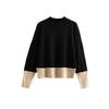 2024 Women's Color Block Knit Sweater – European & American Autumn/Winter Collection