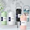 Gym Drinkware 1L/1.2L Thermos Cup Large Capacity Keep Hot/Cold Straw Thermal Bottle Stainless Steel Vacuum Flask Car