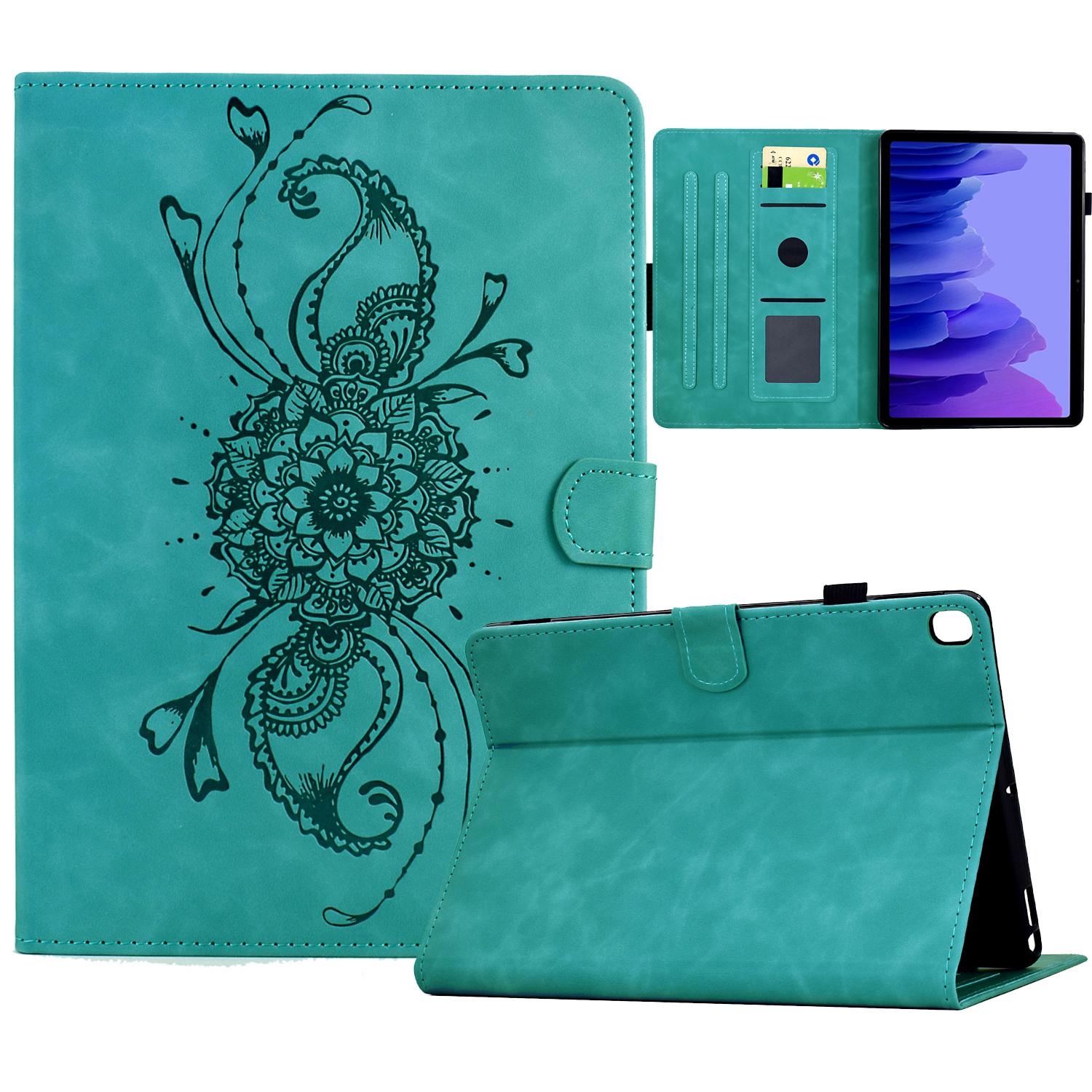 

For Samsung Galaxy Tab A7 10.4 (2020) T500/T505 Case Mandala Imprinted Leather Tablet Cover with Card Slots D