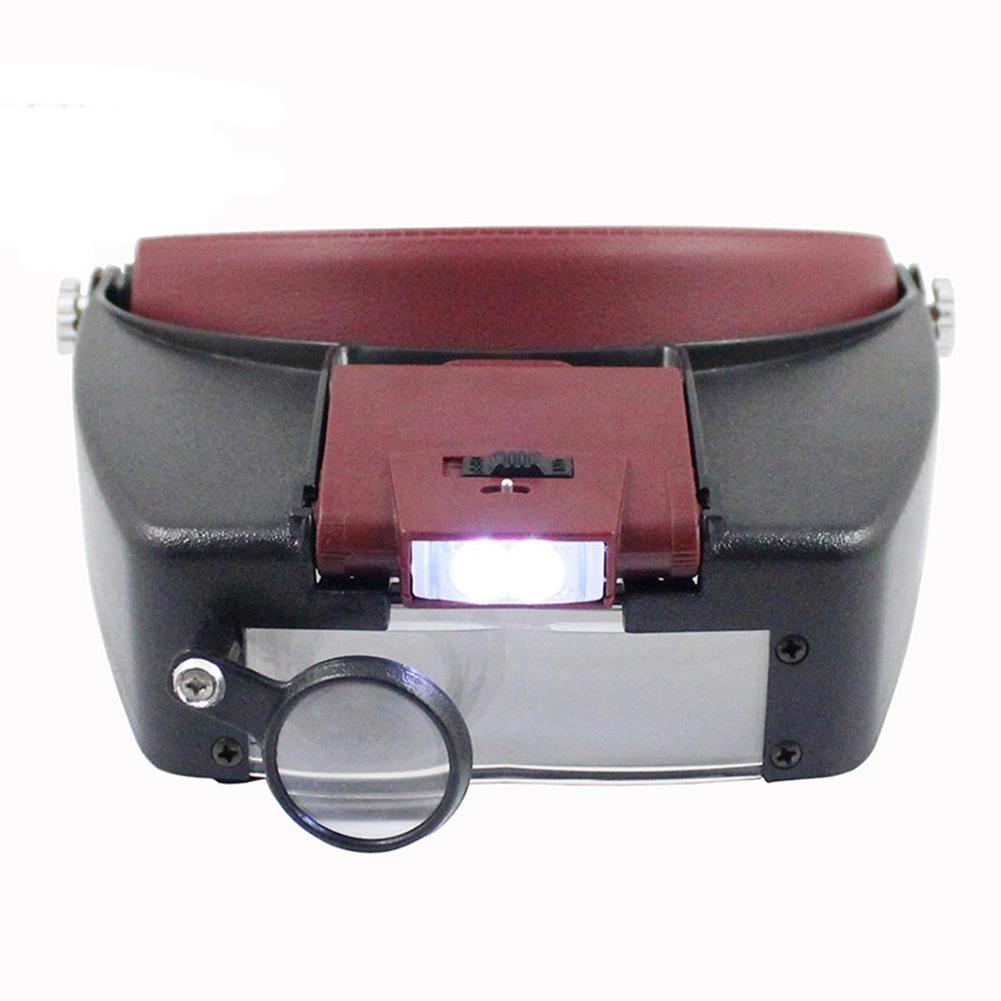 Magnifying Glass Helmet Type Head Mounted Magnifying Glass with LED Light Lighting Maintenance