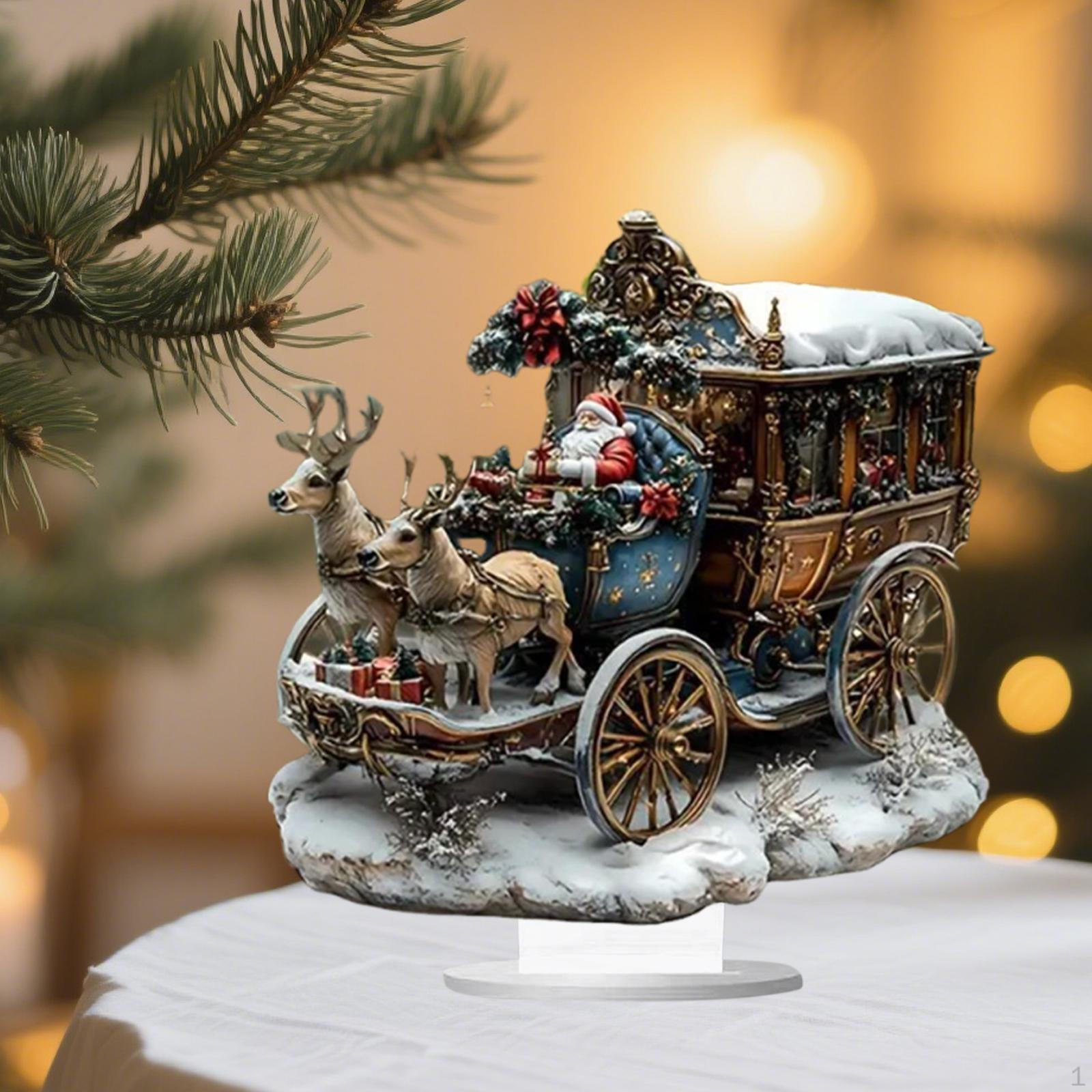 

2D Christmas Santa Decoration Artwork Craft Decorative Tabletop Figure Ornament Piece Style A