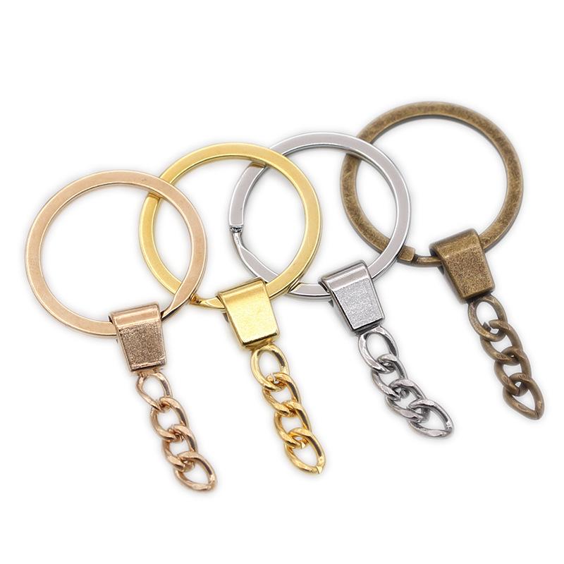 Handmade DIY Keychain Kit: Flat Ring & Square Chain A341