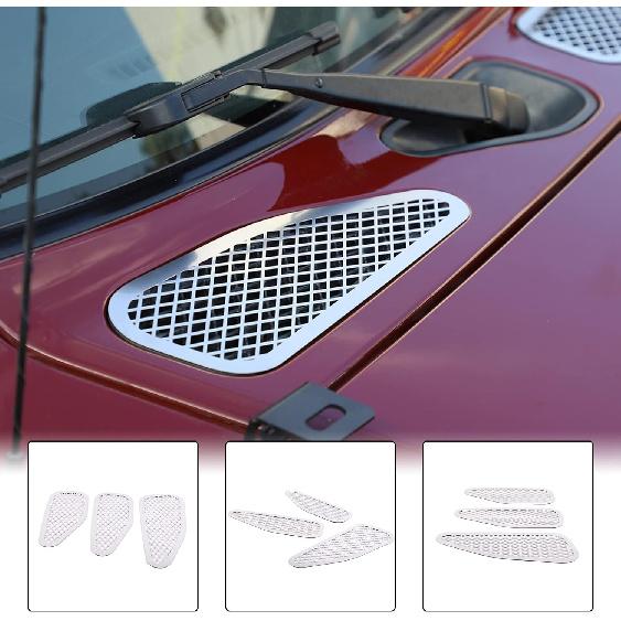 Aunginsy Car Front Hood Air Vent Cover Trim Compatible with Toyota FJ Cruiser 2007-2021+ Car Front Engine Hood Vent Outlet Protection Mesh Exhaust