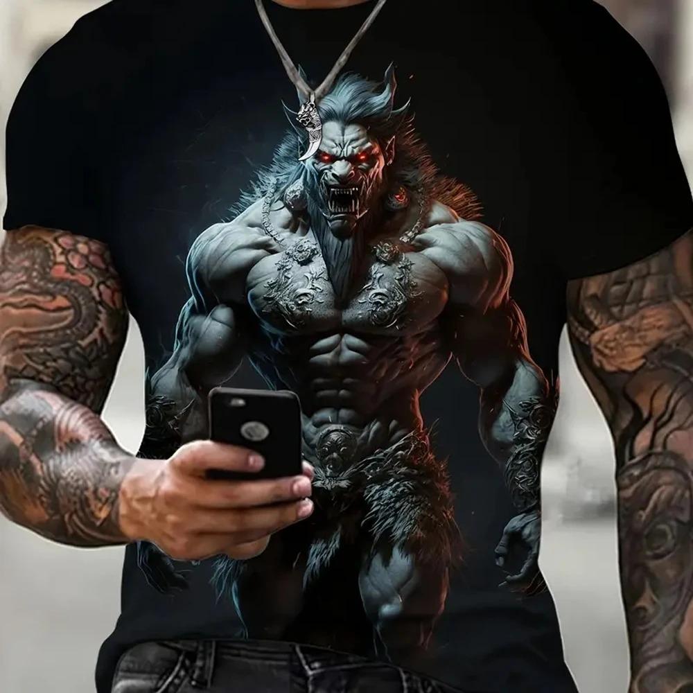 

Fun 3D Digital Printed Animal Pattern Men s Street Round Neck Short Sleeved T-shirt 6XL