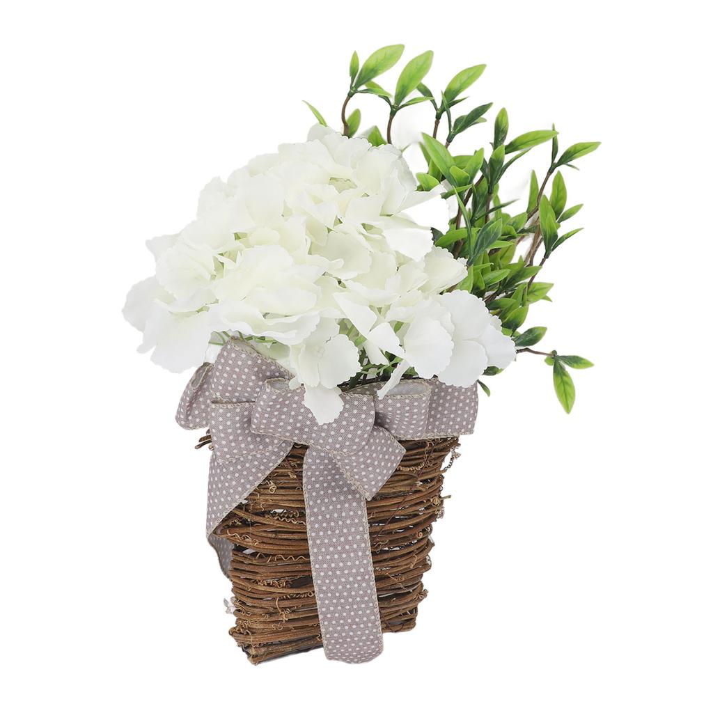 Hydrangea Door Hanger Basket Decorative Door Hanging Basket Wreath Front Door Artificial Wildflowers