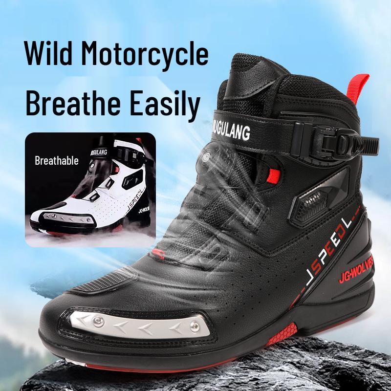 Breathable Non-Slip Motorcycle Riding Boots - Large Size Touring & Racing Protective Shoes