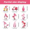 9 Sheets Valentines Day Window Stickers Cartoon Gnome I Love U Heart Shape Glass Stickers Decals Wedding Party Home Decoration