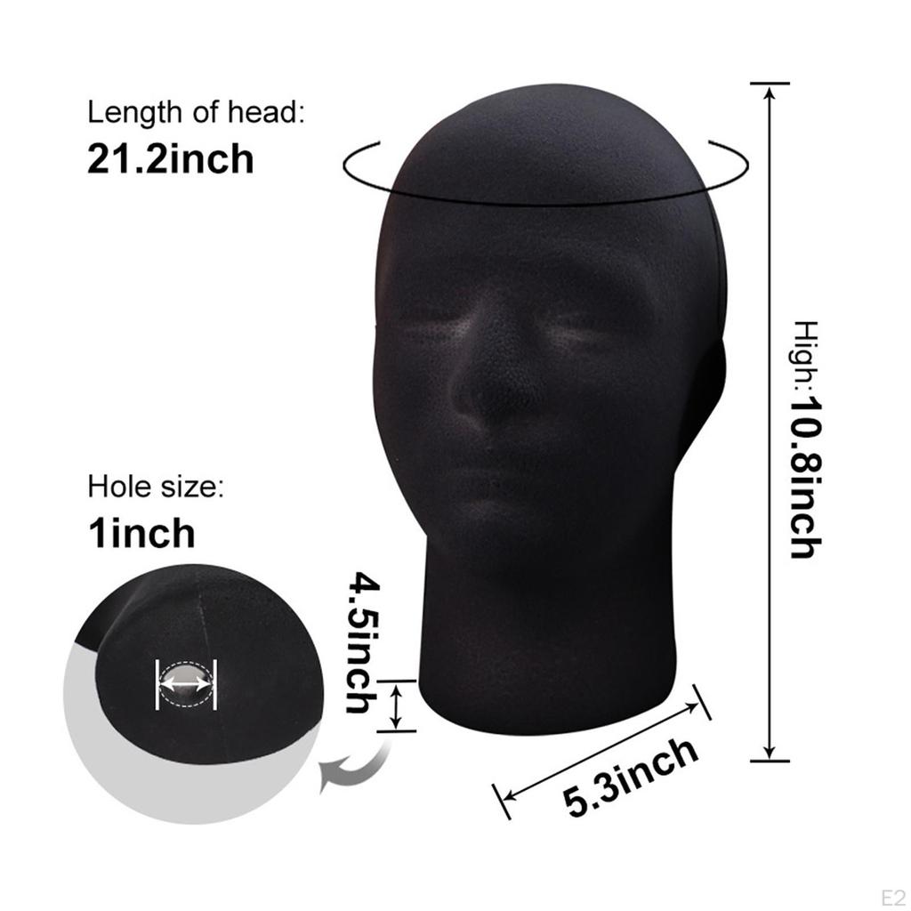 Male Mannequin Head Display Stand Model Easy to Carry Durable Foam Man'S for