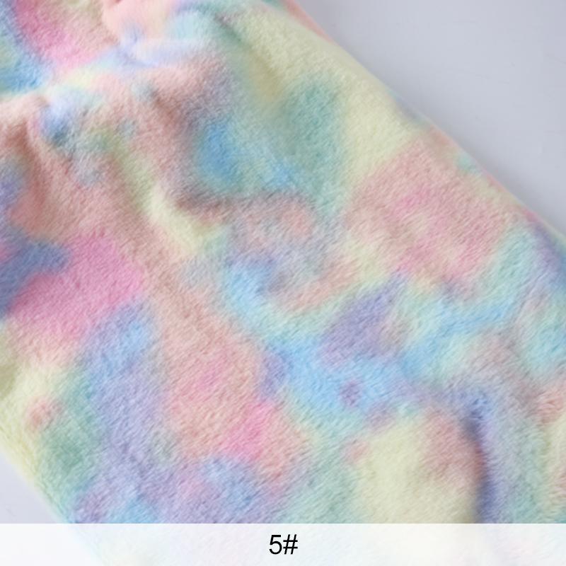 0,5/1/2 Yard Tie Dye Imitace Králičí Plyšová Látka Látka z Umělé Kožešiny na Šití Zimních Kabátů Šálů Dek Deky Oblečení pro DIY