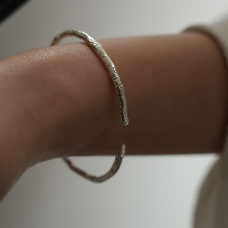 youngglow silver925 foil bangle bracelet (2color)