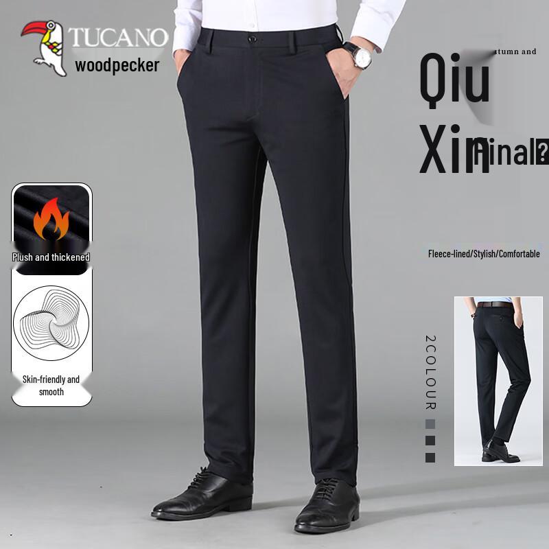 TUCANO Men's Warm Straight Fit Business Casual Pants